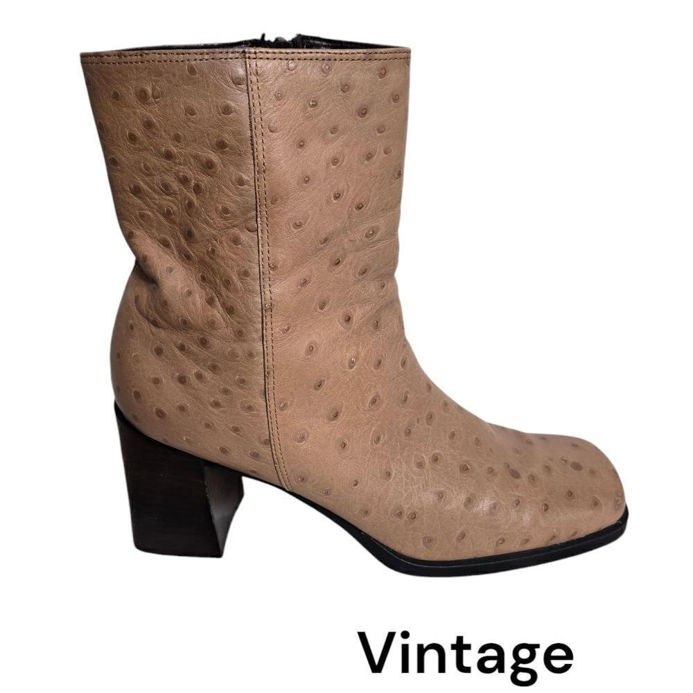 Markon Tan Genuine Leather Square Toe Booties